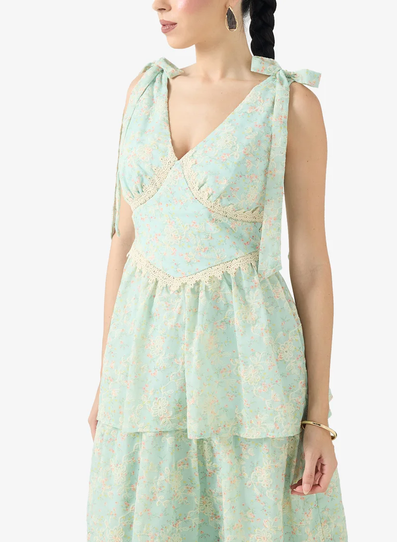 Just Me  V-Neck Tiered Dress for Women | Best Price UAE
